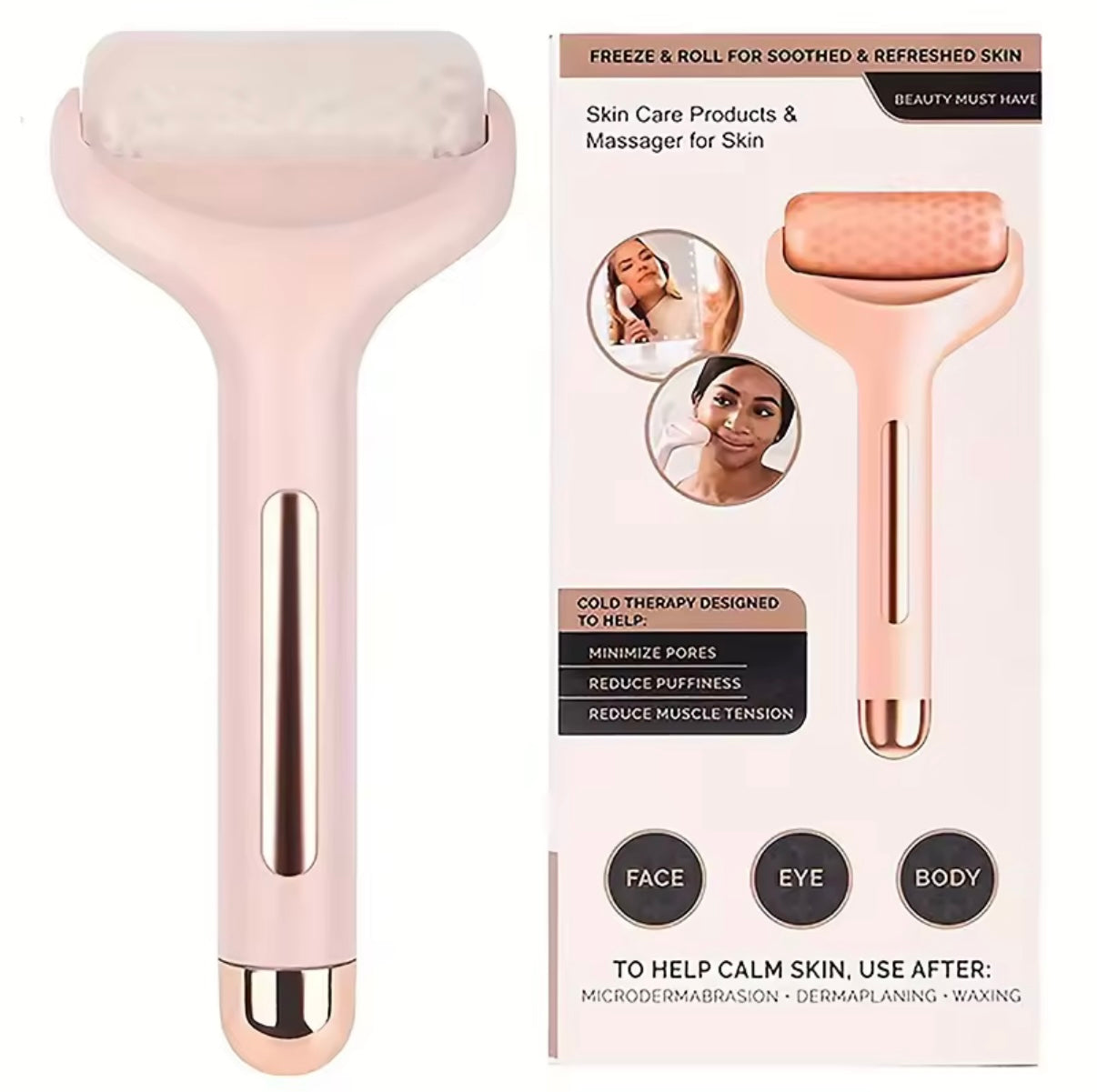 ✨ AuraCool™ Facial Ice Roller ❄️ – De-Puff & Refresh in Minutes