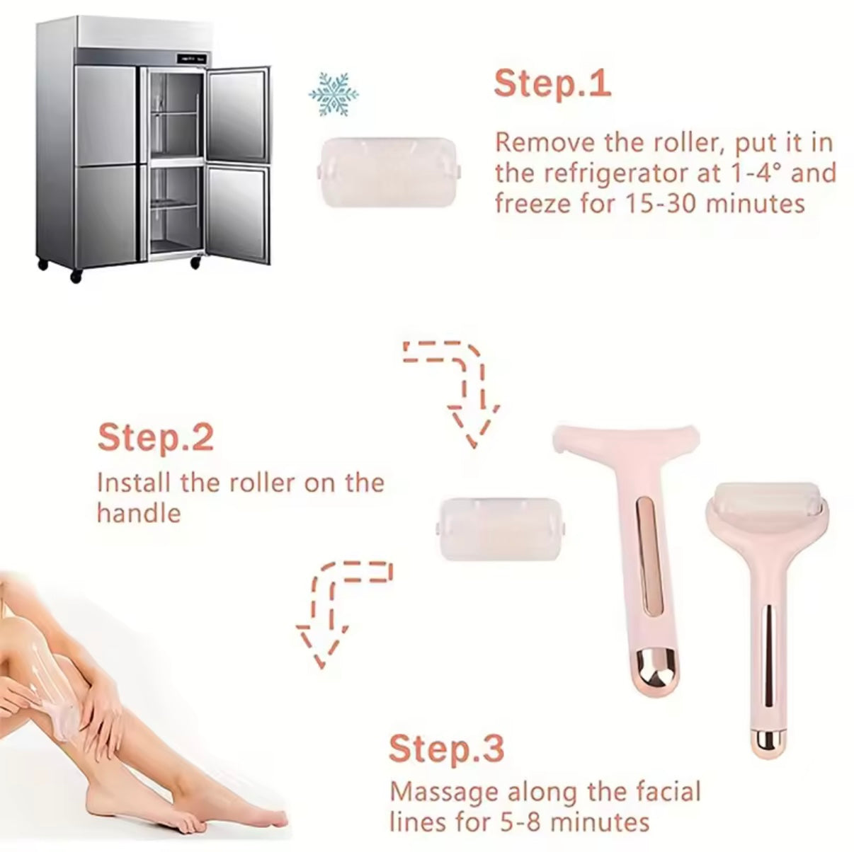 ✨ AuraCool™ Facial Ice Roller ❄️ – De-Puff & Refresh in Minutes