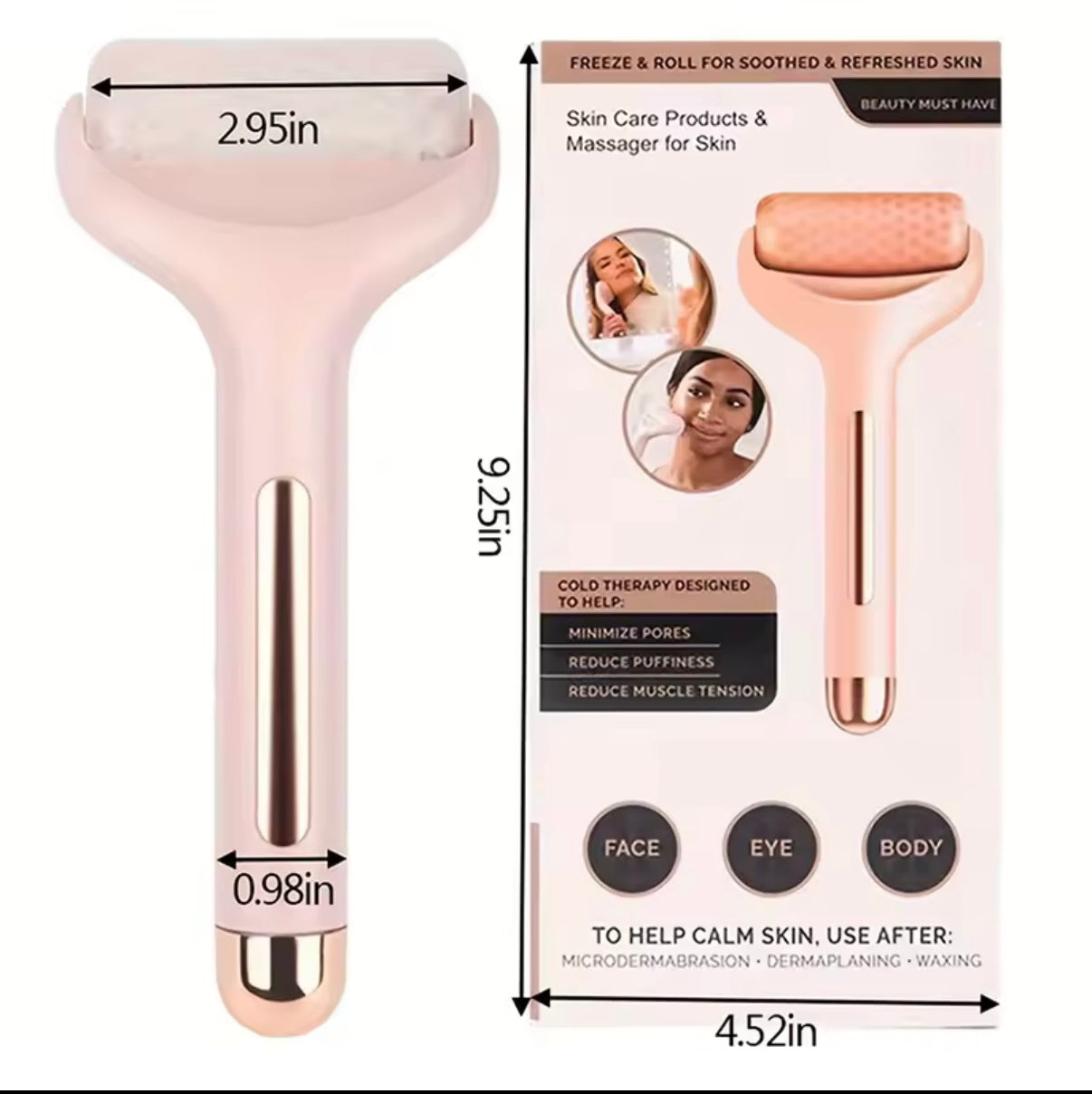 ✨ AuraCool™ Facial Ice Roller ❄️ – De-Puff & Refresh in Minutes